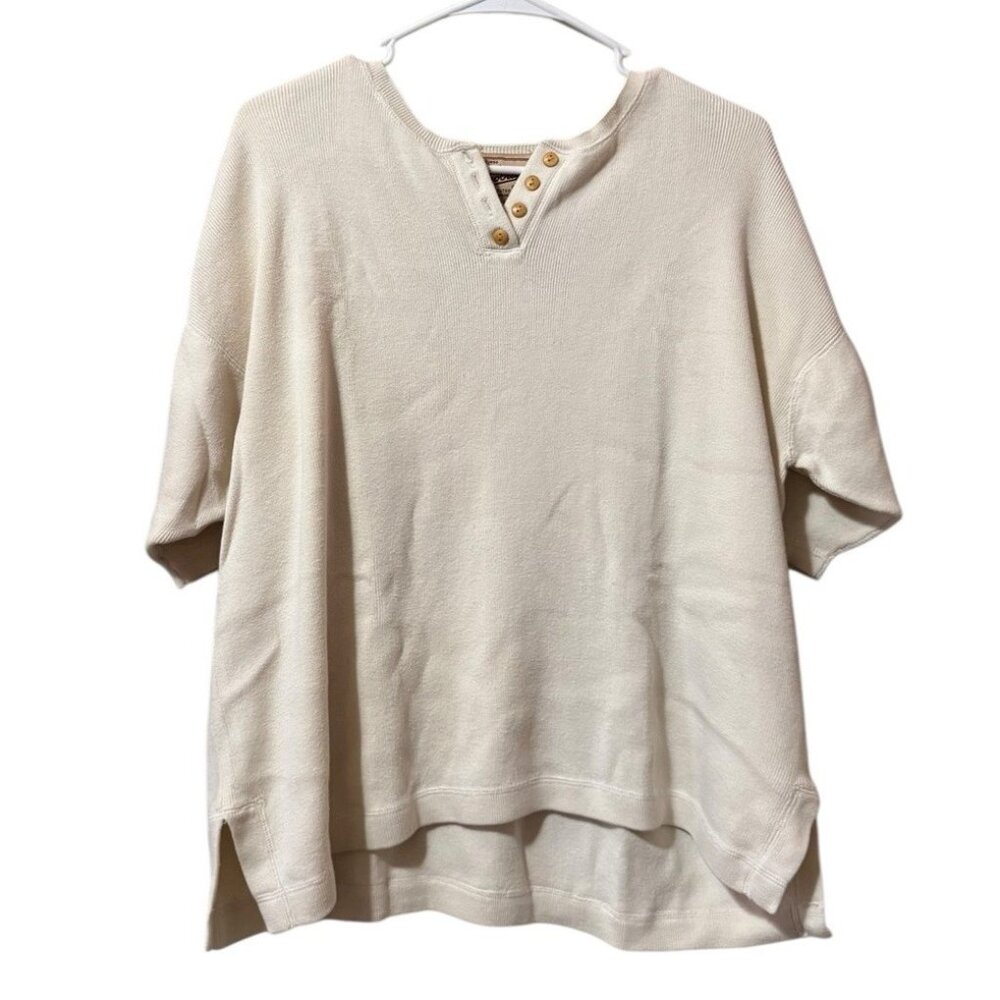 Woolrich Handframed Women Short Sleeve Cotton Shirt Buttons Size XL‎ Vintage